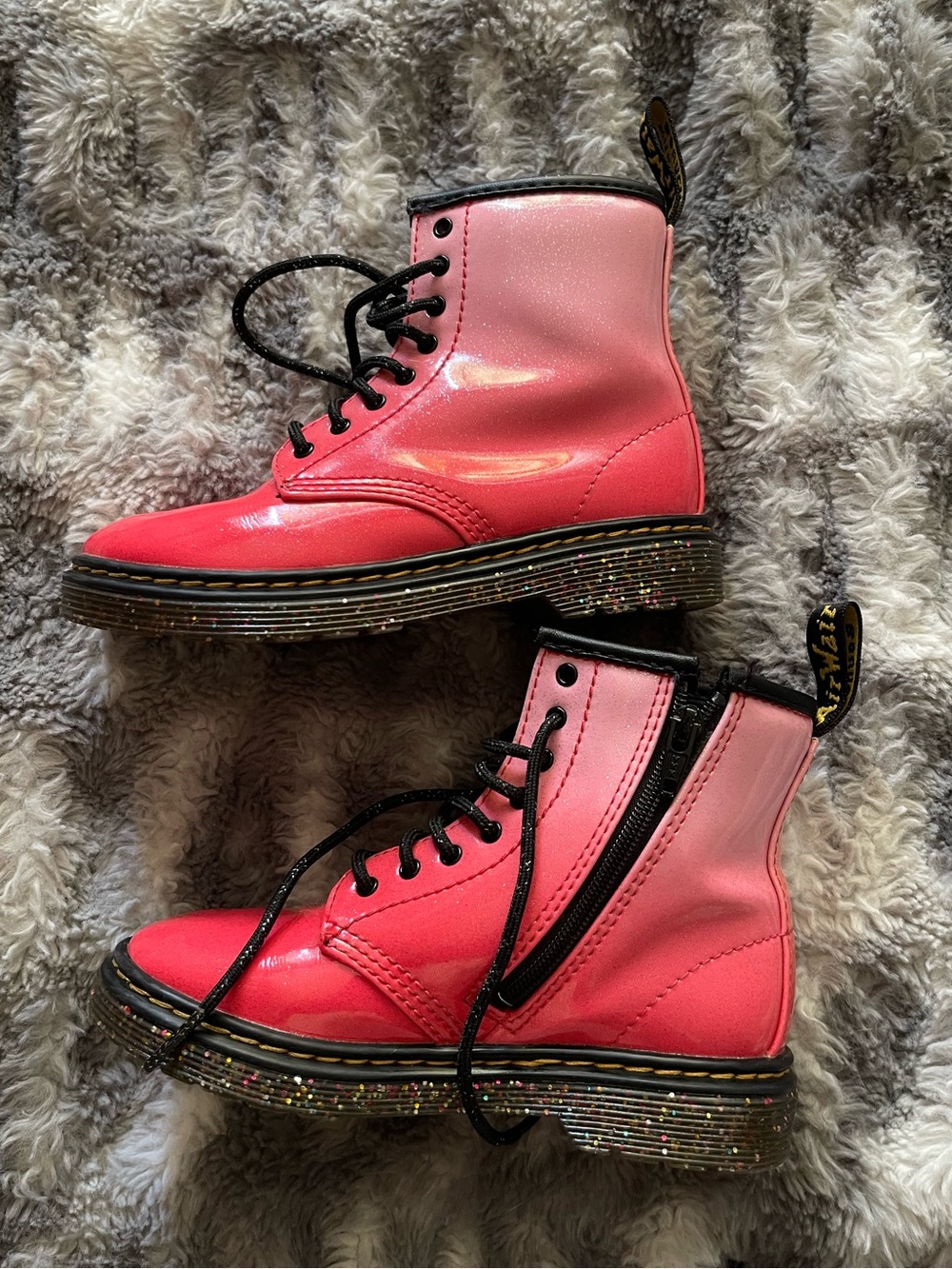 Dr. Martens 1460 Glitter
Ombre Boot - Kids' Pink Lace-Up Boots with Glitter Sole - Picture 6 of 10